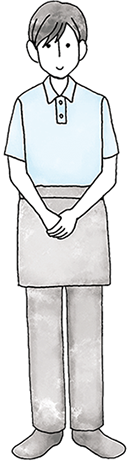 軽い配膳、接客