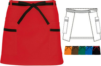 【飲食店用】腰下ショート丈エプロン