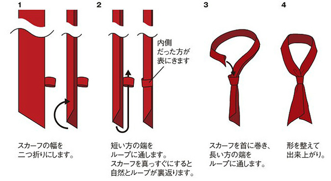 輪っか付きで簡単装着できるコックタイ