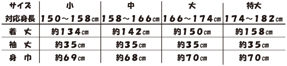 サイズ表