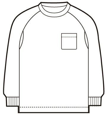 胸ポケット付き】長袖Tシャツ（吸汗速乾ドライ素材） [KURO-25443]│名