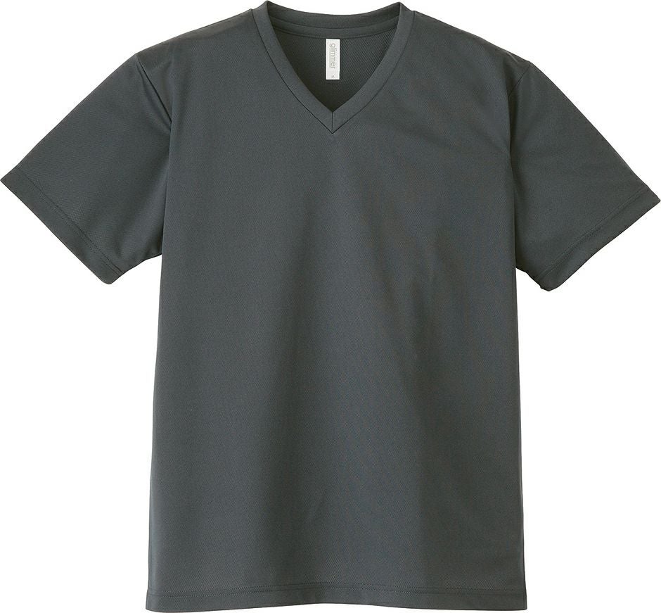 ダークグレー Vネック Tシャツ 吸汗速乾ドライ】 [4,4オンス] VネックTシャツ [TMS-337AVT]│名入れ