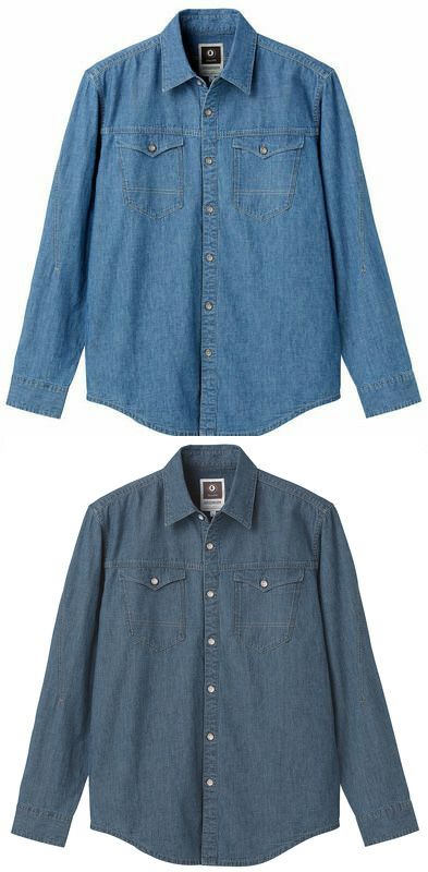 デニムシャツ | 名入れオリジナルプリント、ロゴ刺繍OK | 飲食店 