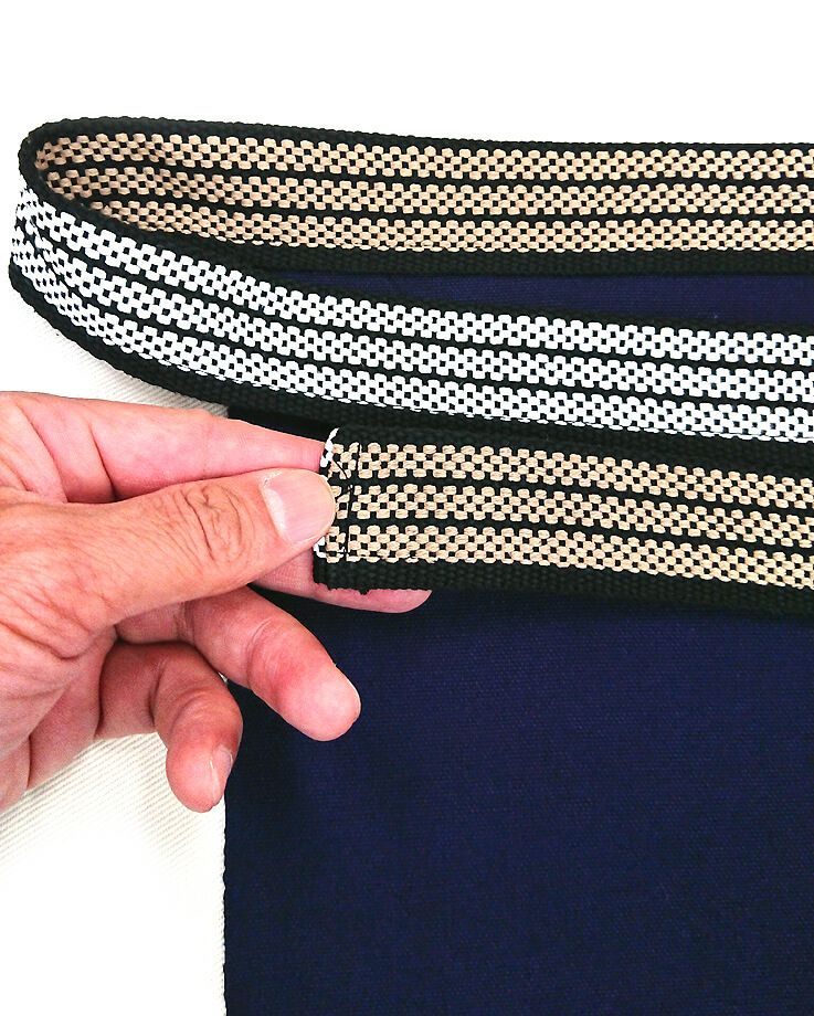 ▲これも弊社のカスタム加工事例▲<br>もともとはオレンジ×白の腰紐ですがベージュ×白に取り換えが可能<br>（※かなり印象が変わってかっこよくなりました♪）