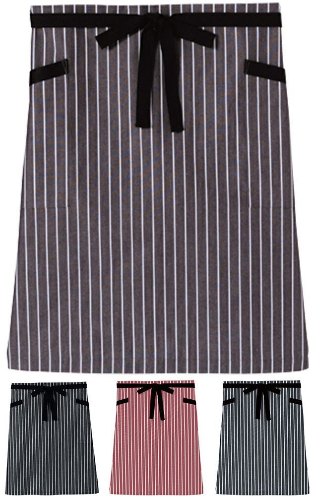 ストライプ柄ミドルエプロン