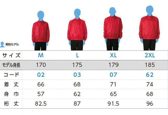 サイズ表／※裄丈（ゆきたけ）は首の後ろから袖までの長さのことです。