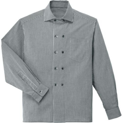 【ギンガムチェック】長袖コックシャツ（男女兼用） [IST-BL241]