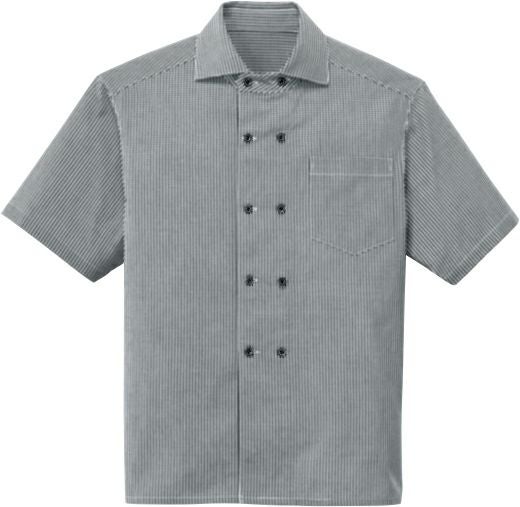 【ギンガムチェック柄】半袖コックシャツ（男女兼用） [IST-BL262]