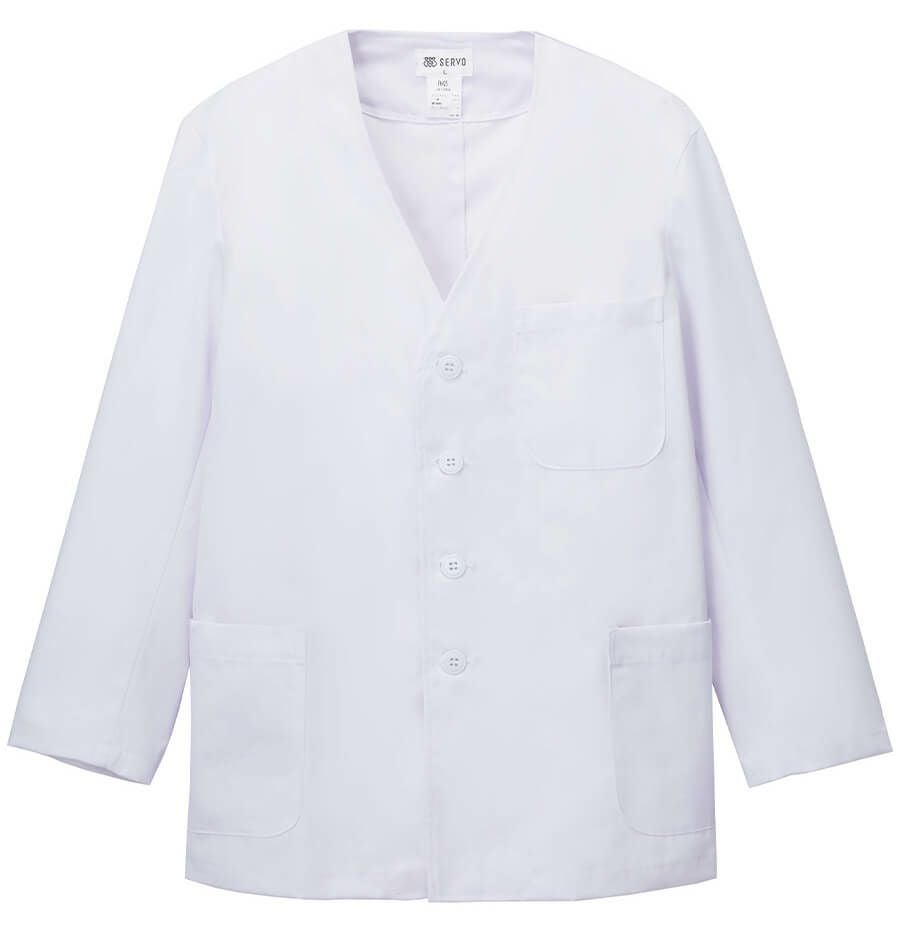 [サーヴォ] ノーカラーコート　ホワイト