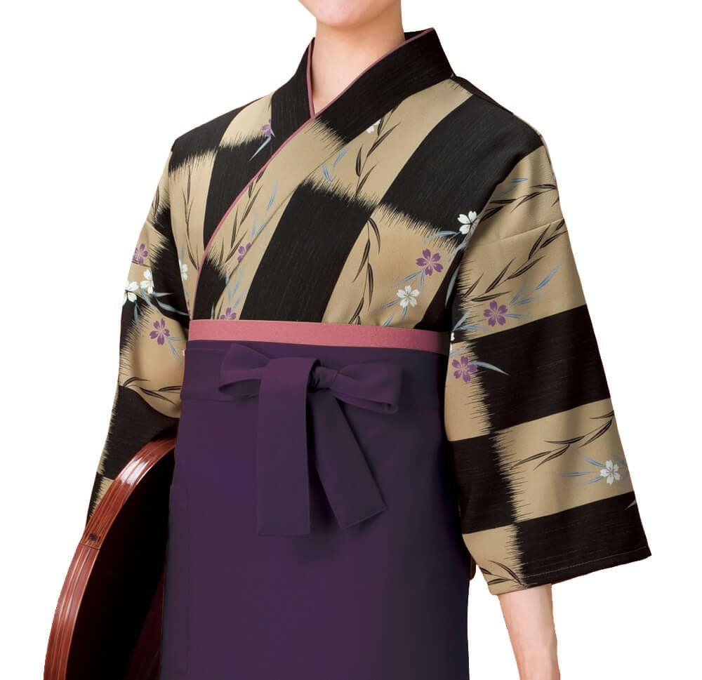 日本製】作務衣・上着 [市松桜] [女性用] [KY-SJ4010]│名入れロゴ刺繍