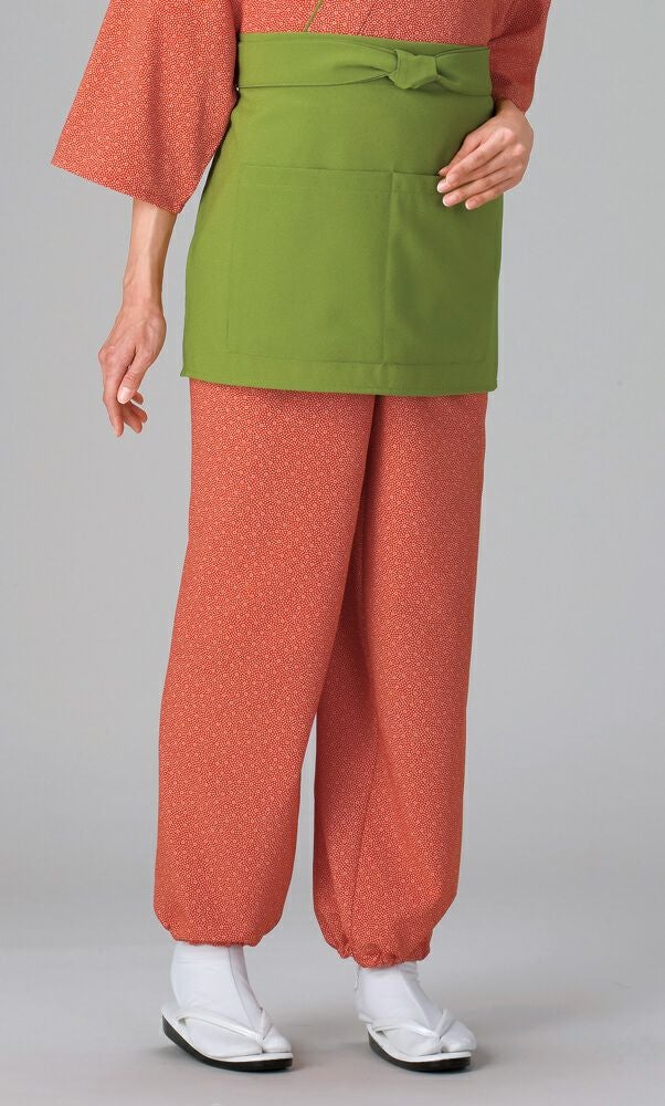 作務衣パンツ：朱赤