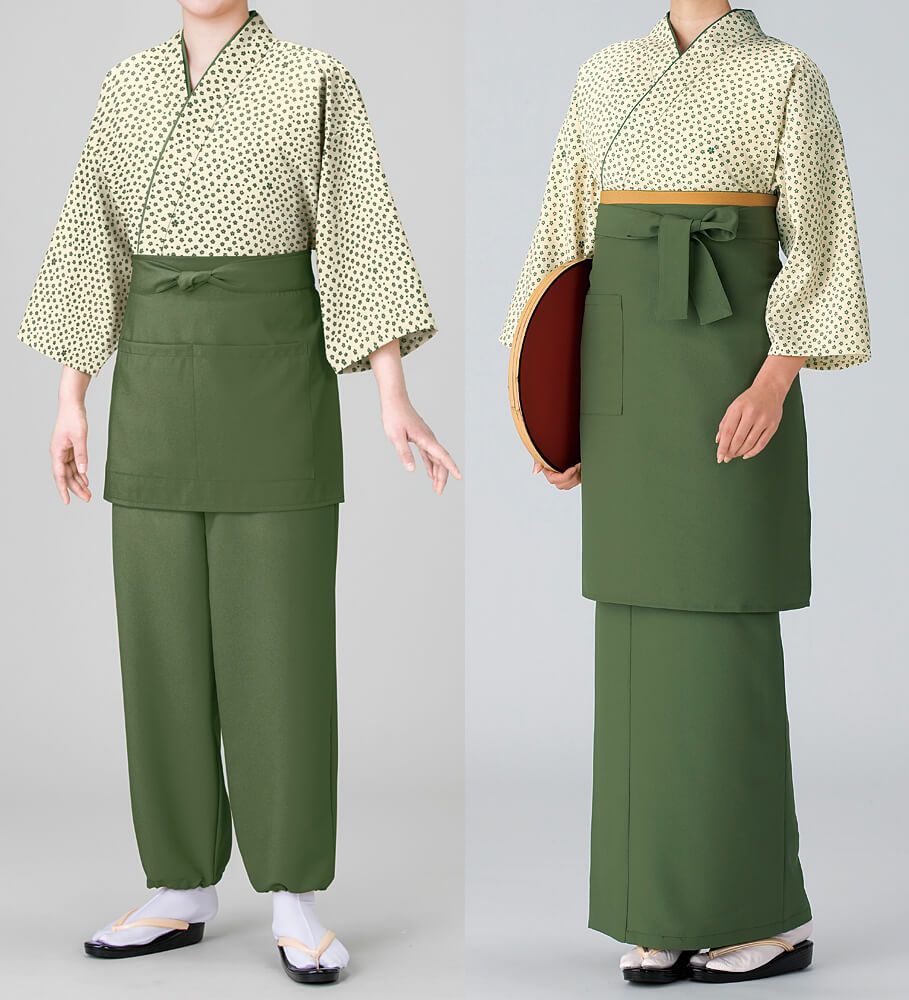 作務衣：女性の着用写真