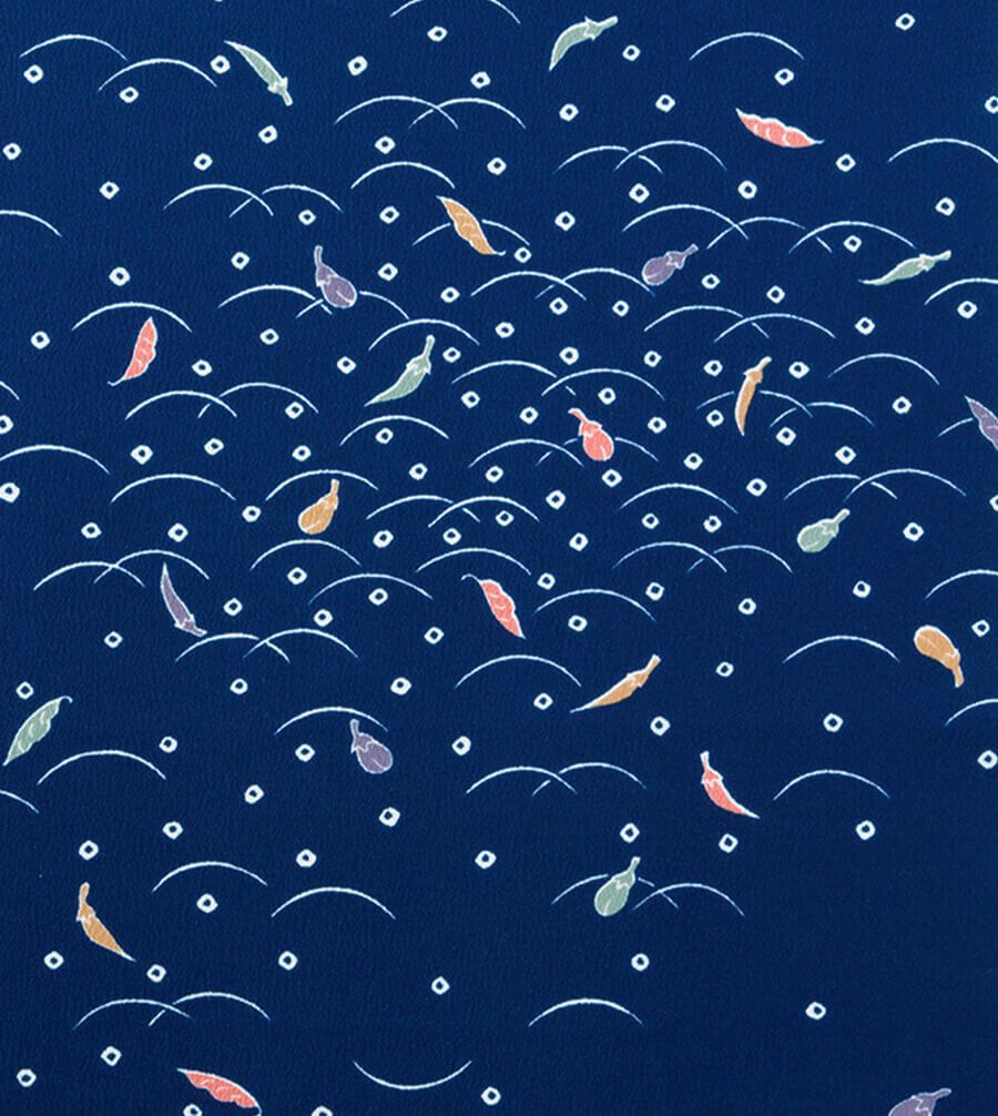 露芝野菜小紋柄のアップ写真