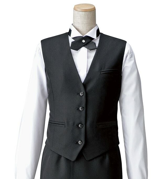 【レディース用】黒ベスト（ストレッチ・帯電） [AZ-HS2801