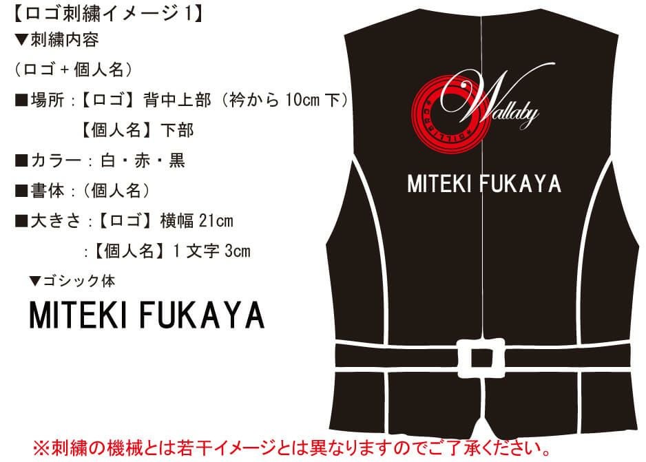 お客様との打ち合わせ時に実際に見ていただいた黒ベスト完成イメージ画像