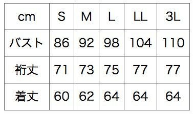 サイズ表／裄（ゆき）丈は首の後ろ中心から袖までの長さのことだよ♪