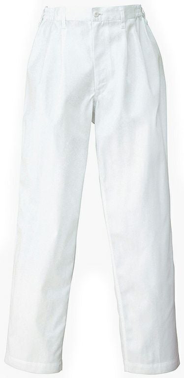 ホワイト＃001／帯電防止のメンズ厨房用コックパンツ