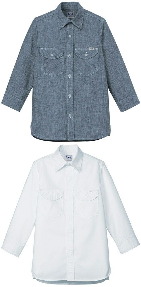 Leeブランドのレディース用7分袖ワイシャツ