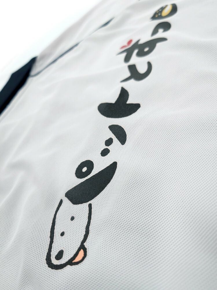 ワンちゃんのイラストはフルカラー熱転写プリントで名入れいたしました。