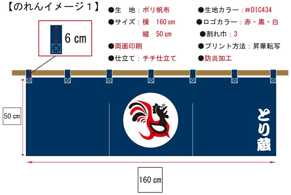 それを元に弊社で作った暖簾完成イメージ画像です。
