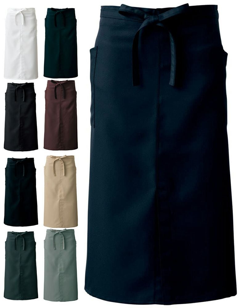 制電素材のロング丈エプロン