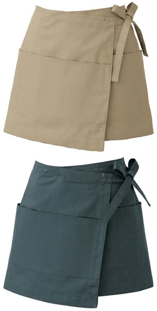 お尻が隠れる巻きエプロン