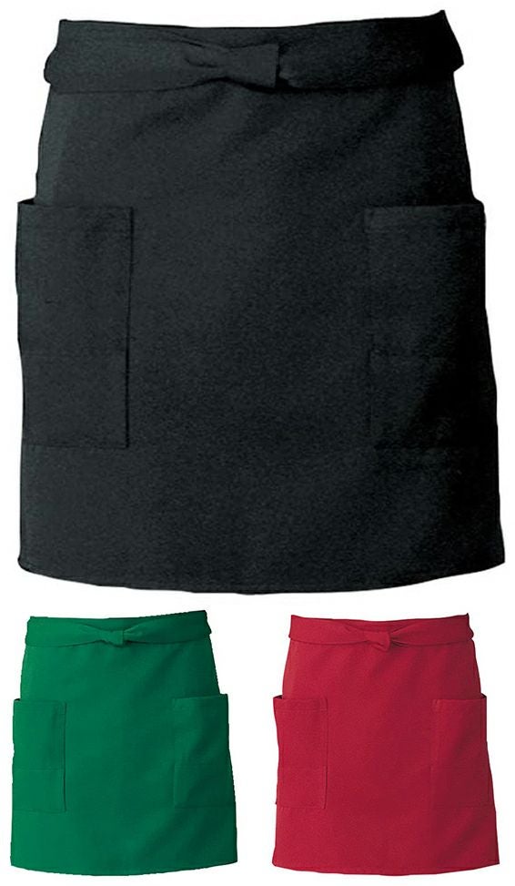 【制電素材】腰下ショート丈エプロン