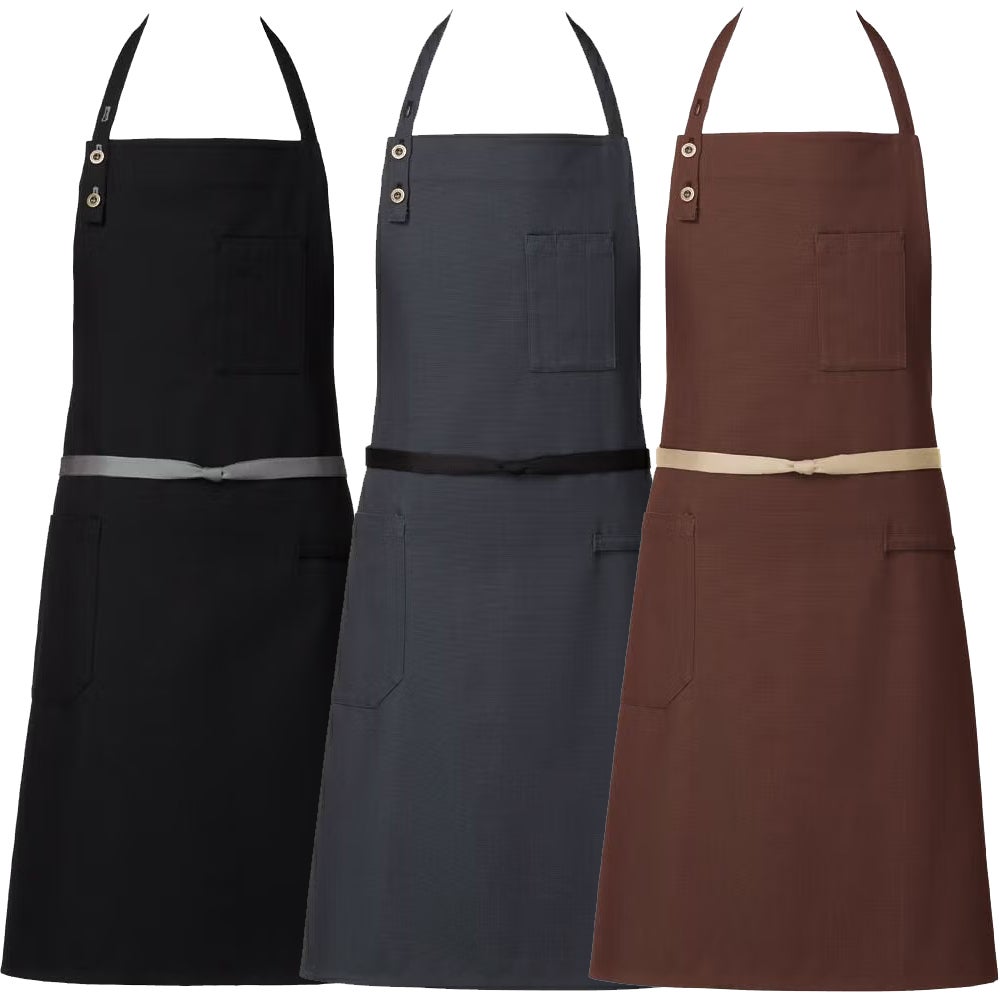 首掛け・胸当てエプロン（オックス生地）[ARB-T8337]