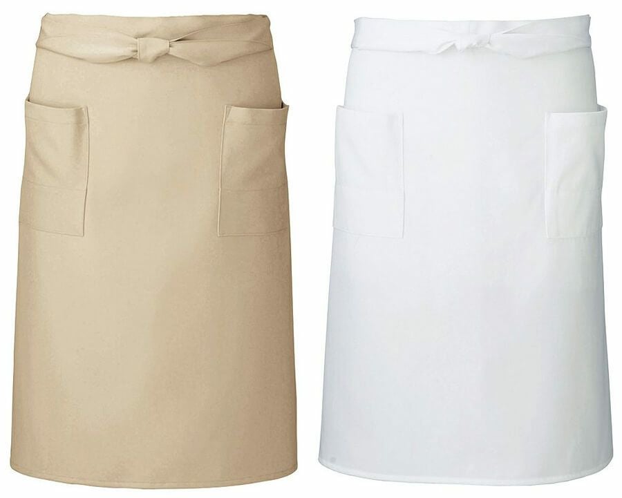 実際の元々のミドルエプロンの画像です。<br>この右側ポケットを外した所にロゴ刺繍を入れました！