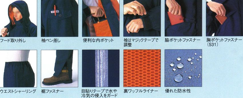 防水・防寒ジャンバーの詳細