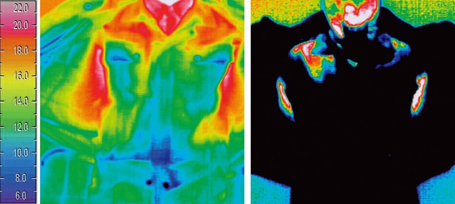 サーモグラフィックデータ  （マイナス４５度の冷凍倉庫に約３０分、その後に開いた状態です！）