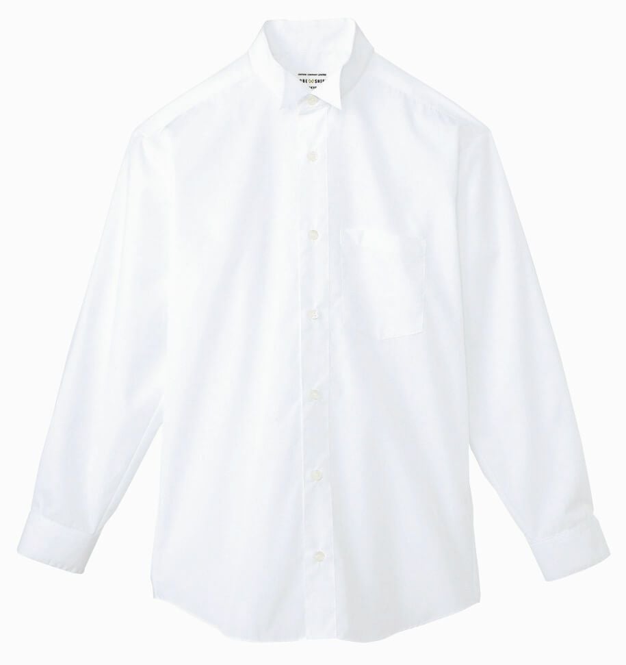 長袖ウィングカラーシャツ　ホワイト（白色）＃C1