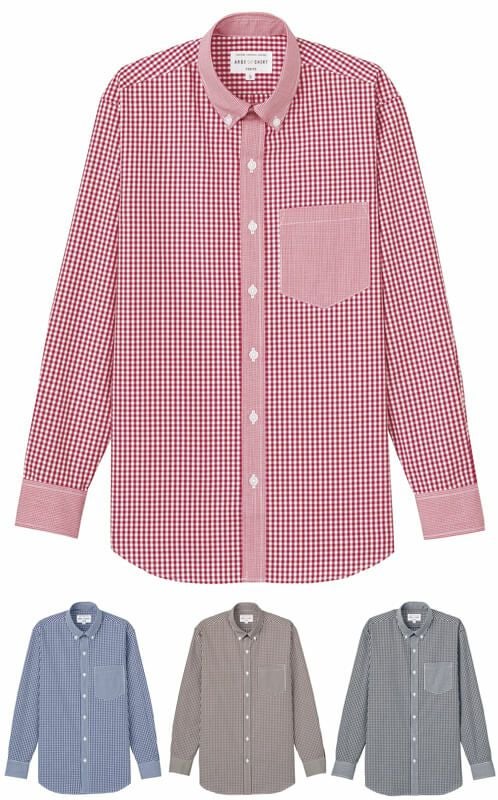 【男女兼用】長袖ボタンダウンワイシャツ（ギンガムチェック）