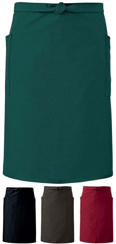 【退色防止加工】ミドル丈エプロン（制電素材・撥水撥油）