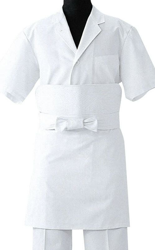 寿司職人用前掛け（綿100％）/ホワイト＃0