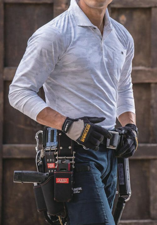 長袖ポロシャツ着用写真