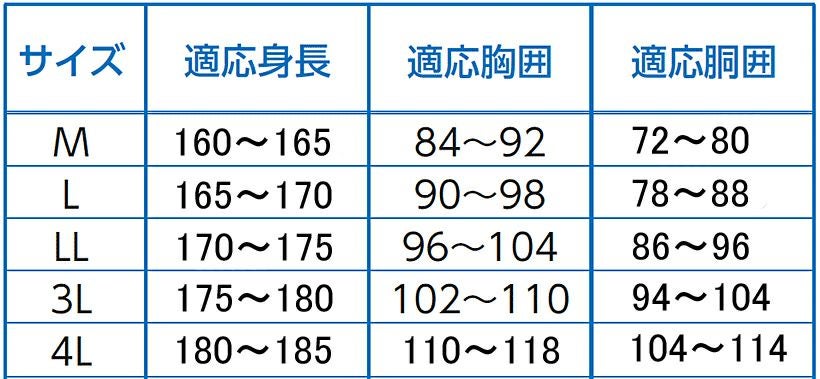 サイズ表