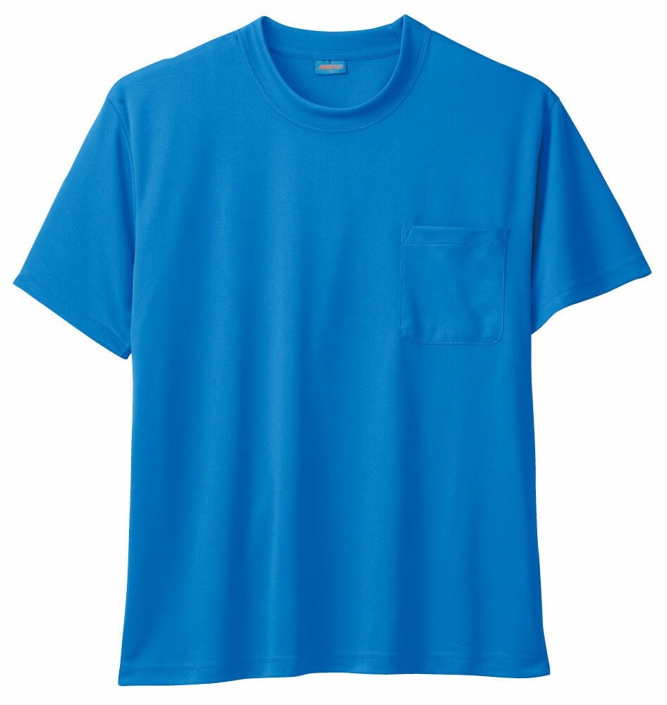 【激レア】GUHROOVY ブルー 半袖 Tシャツ XL グルーヴィー 胸ポケット付き】半袖ドライTシャツ(ストレッチ)(吸水速乾)(脇下消臭