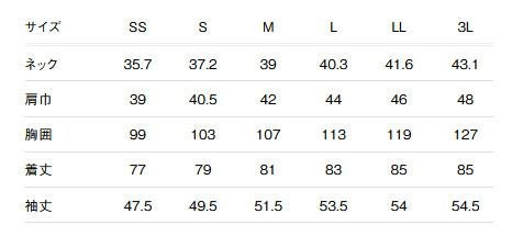 サイズ表