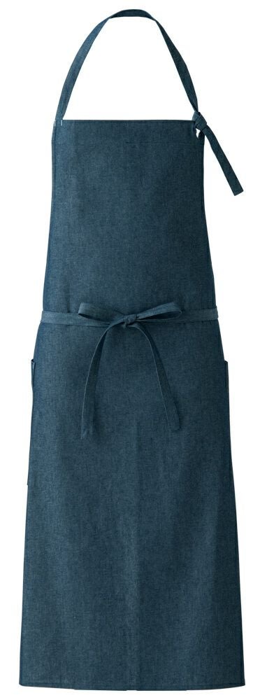 デニム】首掛け胸当てエプロン(綿100％)(6.5oz) [7-QT7375]│名入れ