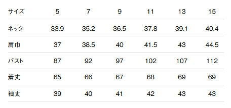 サイズ表