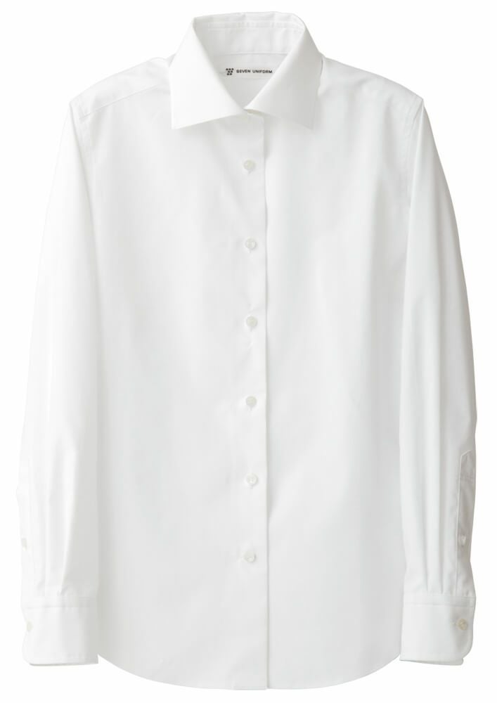 【女性用】フォーマルシャツ（透け防止・UVカット） [7-CH4431]　ホワイト＃0