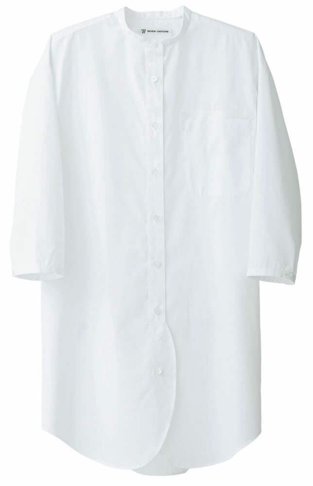 【女性用】ロングシャツ（防透・UVカット）[7-CH4428]　ホワイト＃0