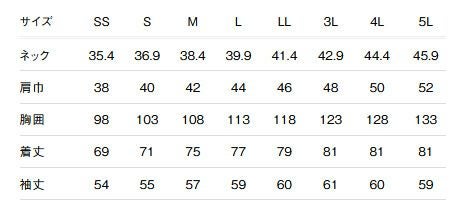 サイズ表
