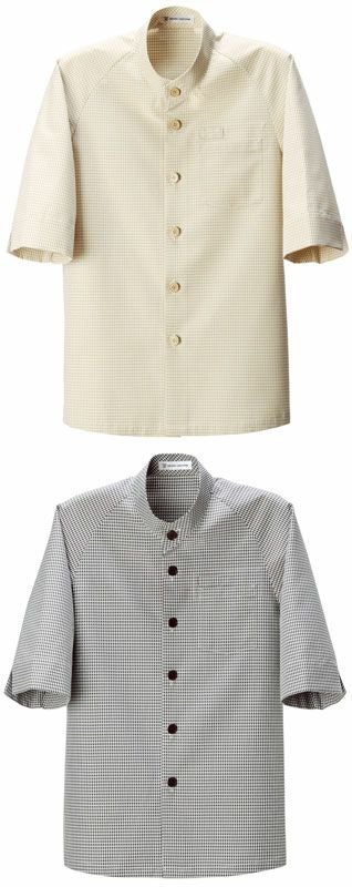 5分袖スランドカラーコート [7-BA1224]