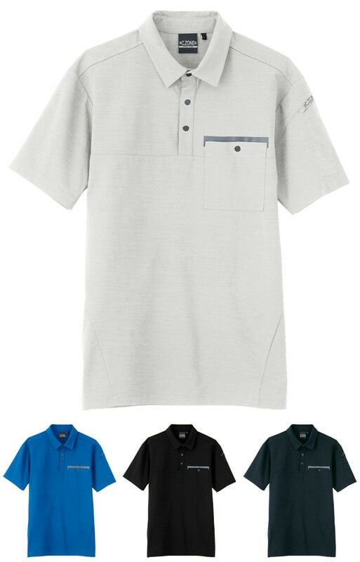 吸汗速乾 半袖ポロシャツ(消臭)(反射材付き)(ストレッチ)(エコマーク) [XEB-6670]