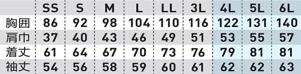 ▲サイズ表