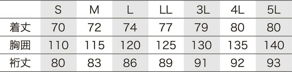 サイズ表