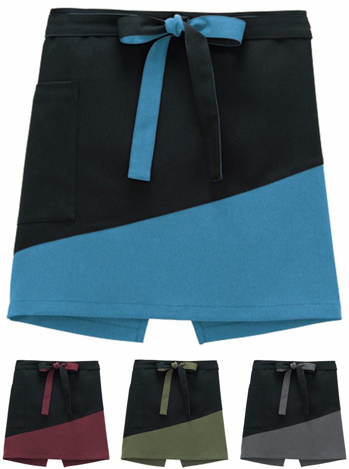 【和風】ショート丈エプロン（ポケット付） [BON-FK7199]