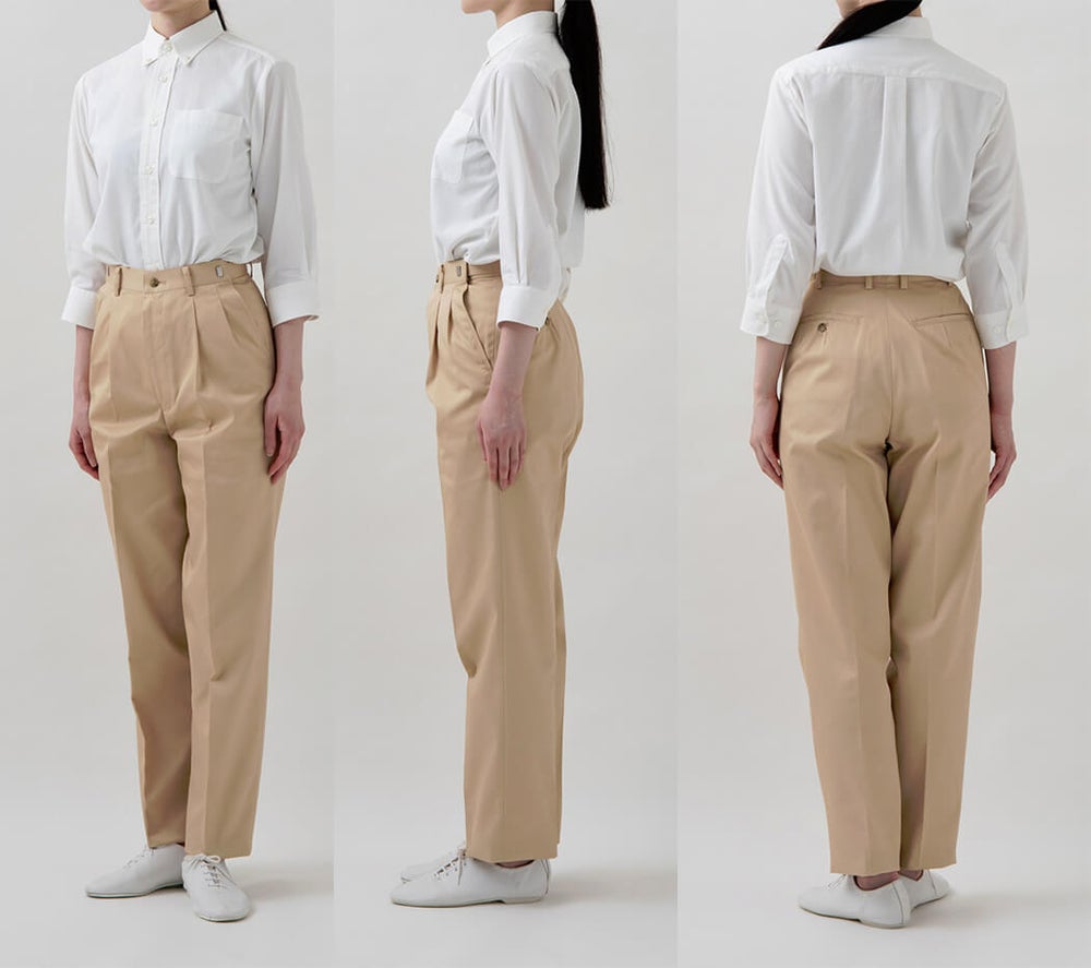 チノパンツ着用写真：前・横・バックスタイル